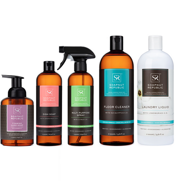 Welcome your newborn babies with natural household detergent cleaners with zero toxic chemicals. Made with Soapnut Berries infused with essential oil, eco-friendly, gentle to hand formulation to ensure effective cleaning of your household safely.